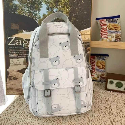 GM1242 Girl Cartoon Printing Cool Backpack: Travel School Nylon - Touchy Style