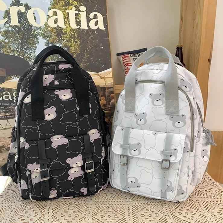 GM1242 Girl Cartoon Printing Cool Backpack: Travel School Nylon - Touchy Style