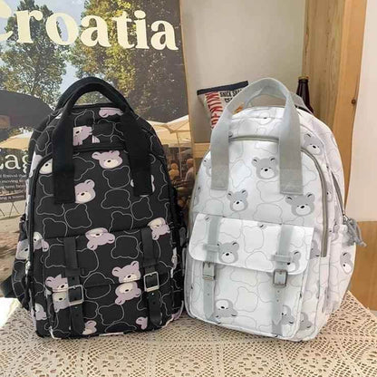 GM1242 Girl Cartoon Printing Cool Backpack: Travel School Nylon - Touchy Style