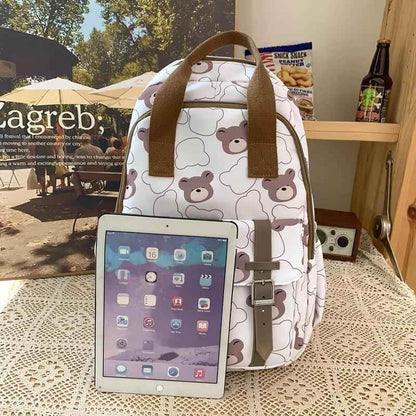 GM1242 Girl Cartoon Printing Cool Backpack: Travel School Nylon - Touchy Style
