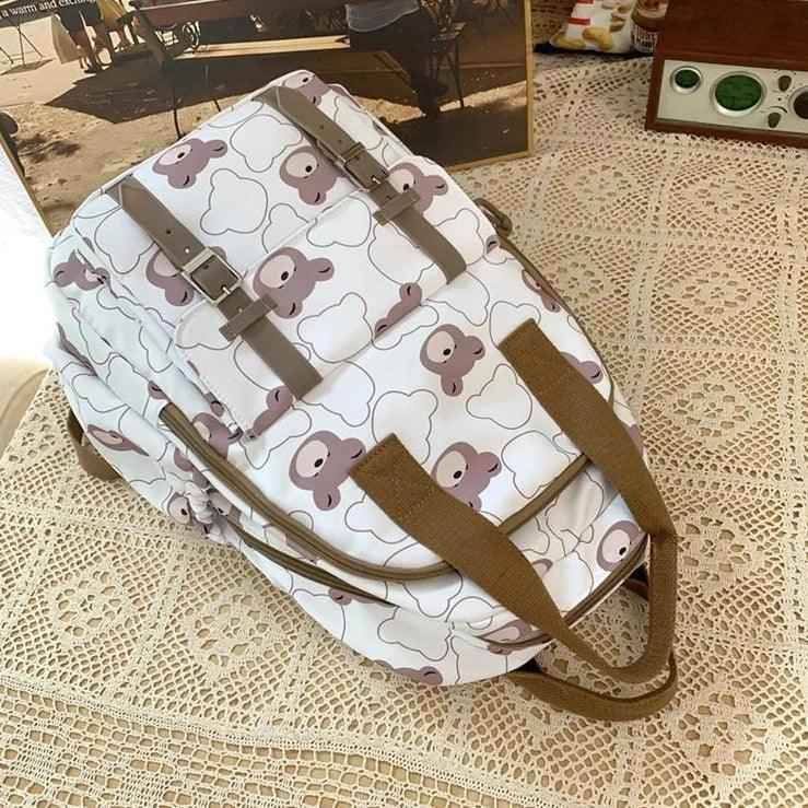 GM1242 Girl Cartoon Printing Cool Backpack: Travel School Nylon - Touchy Style