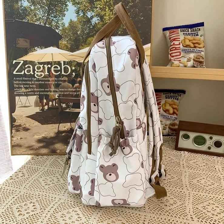 GM1242 Girl Cartoon Printing Cool Backpack: Travel School Nylon - Touchy Style
