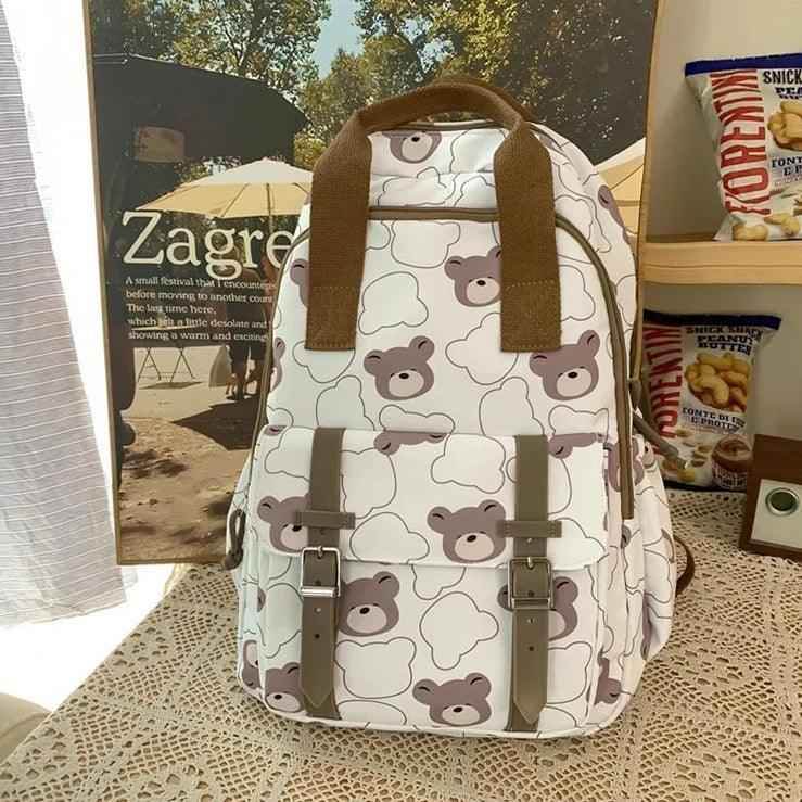 GM1242 Girl Cartoon Printing Cool Backpack: Travel School Nylon - Touchy Style