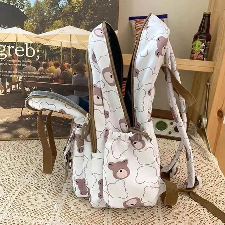 GM1242 Girl Cartoon Printing Cool Backpack: Travel School Nylon - Touchy Style