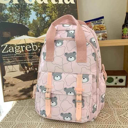 GM1242 Girl Cartoon Printing Cool Backpack: Travel School Nylon - Touchy Style