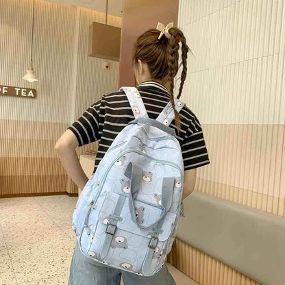 GM1242 Girl Cartoon Printing Cool Backpack: Travel School Nylon - Touchy Style