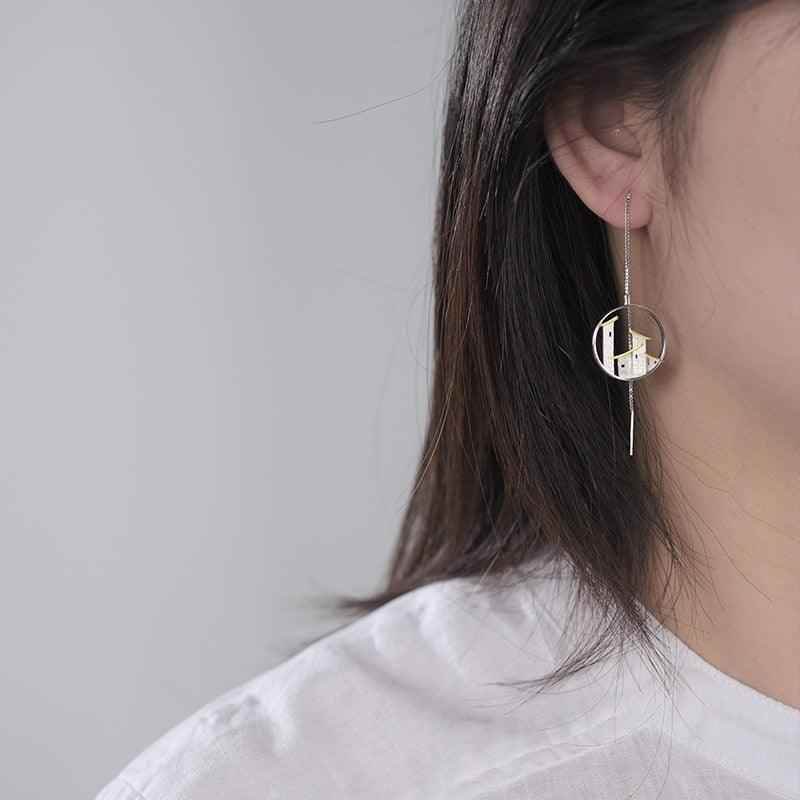 GM1253 Chinese Architectural Dangle Earrings: 925 Sterling Silver Charm Jewelry - Touchy Style .