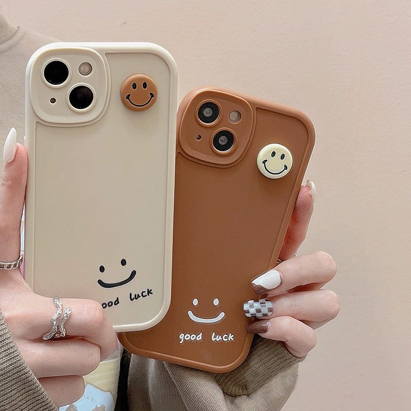 Good Luck Smiley Cute Phone Case For iPhone 11 13 12 Pro Max XS XR X - Touchy Style .