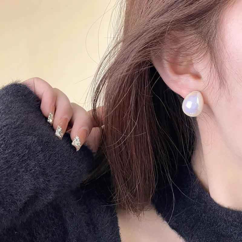 GQ131 Water Drop Pearl Stud Earrings - Fashionable Charm Jewelry - Touchy Style