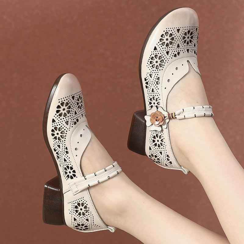 GQ224 Fashion Pumps - Hollow Soft Leather Casual Shoes - Touchy Style
