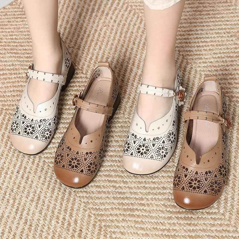 GQ224 Fashion Pumps - Hollow Soft Leather Casual Shoes - Touchy Style