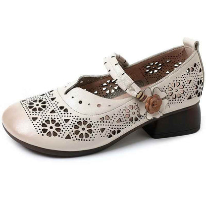 GQ224 Fashion Pumps - Hollow Soft Leather Casual Shoes - Touchy Style