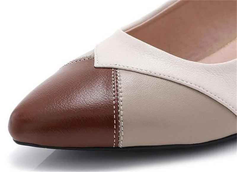 GQ238 Fashion Pumps - Mixed Colors Leather Heels Casual Shoes - Touchy Style