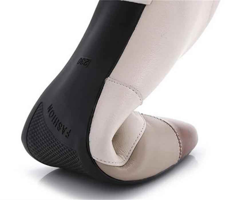 GQ238 Fashion Pumps - Mixed Colors Leather Heels Casual Shoes - Touchy Style