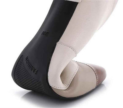GQ238 Fashion Pumps - Mixed Colors Leather Heels Casual Shoes - Touchy Style