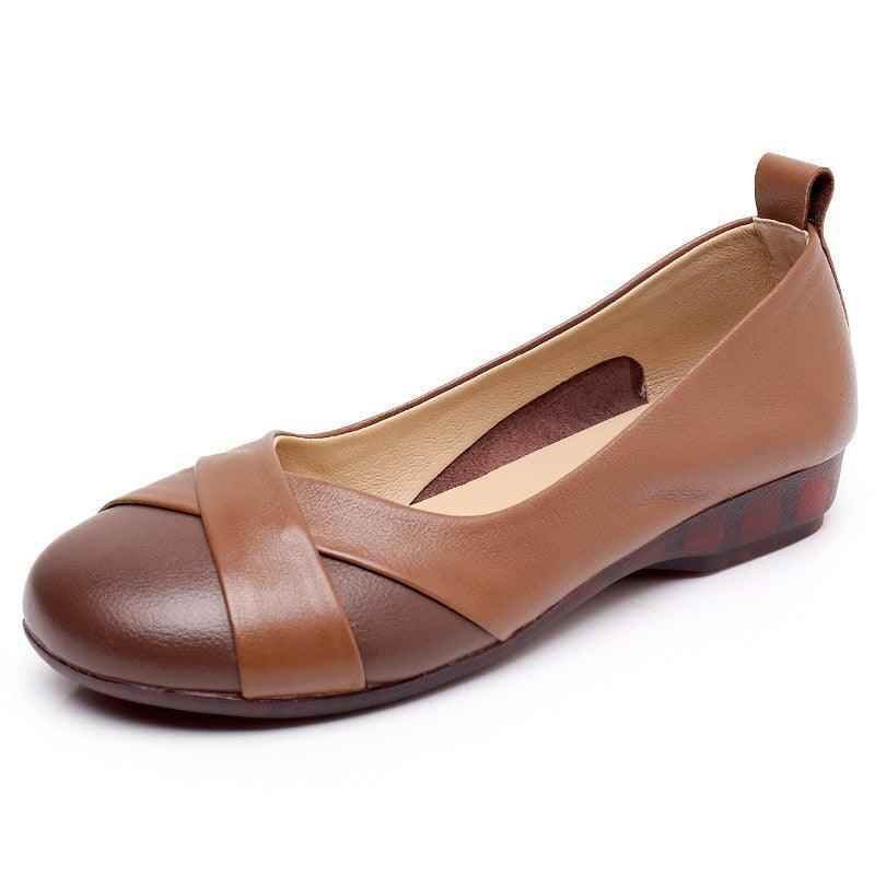 GQ241 Hollow Leather Loafers - Comfortable Flats Casual Shoes - Touchy Style