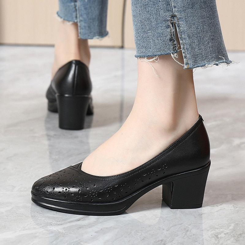 HAASINK 20cm Genuine Leather Sharp Toe Discreet Platform D'Orsay Heels –  Refuse to be Usual