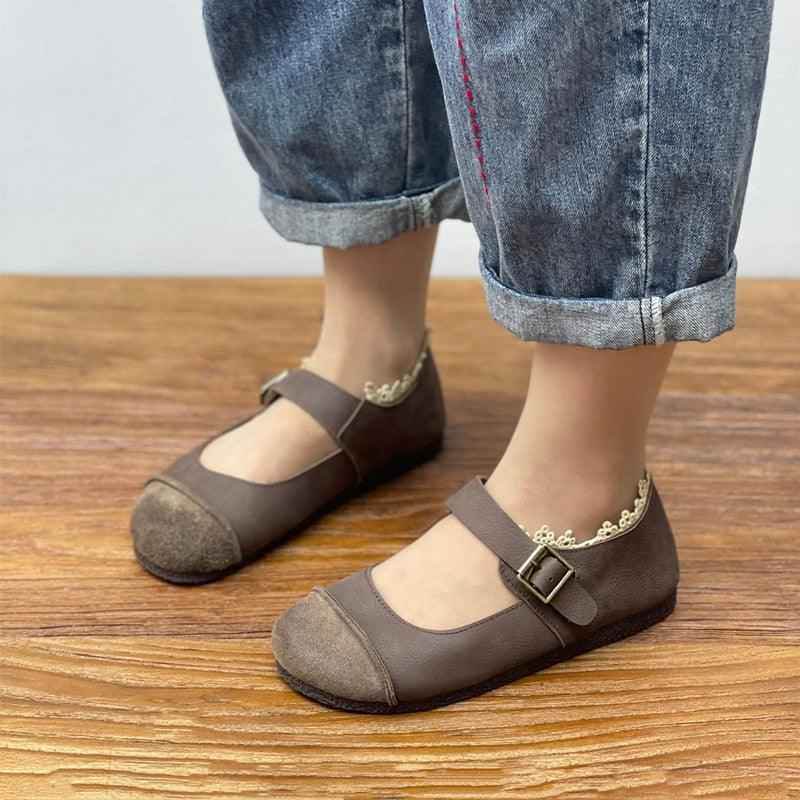 GR300 Comfortable Flat Leather Women&