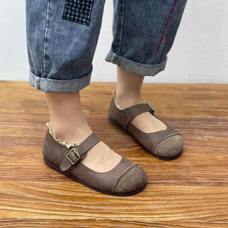 GR300 Comfortable Flat Leather Women&