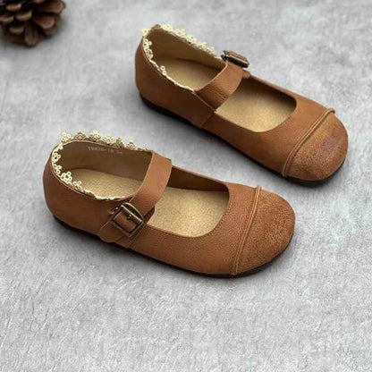 GR300 Comfortable Flat Leather Women&