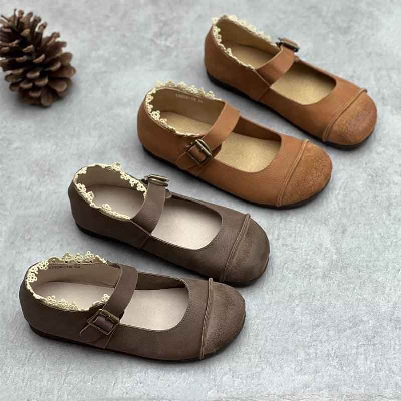 GR300 Comfortable Flat Leather Women&