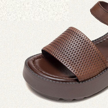 GR310 Roman Sandals: Leather Wedge Women&