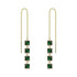 GR348 Long Drop Earrings: Geometric Square Charm Jewelry - Touchy Style .