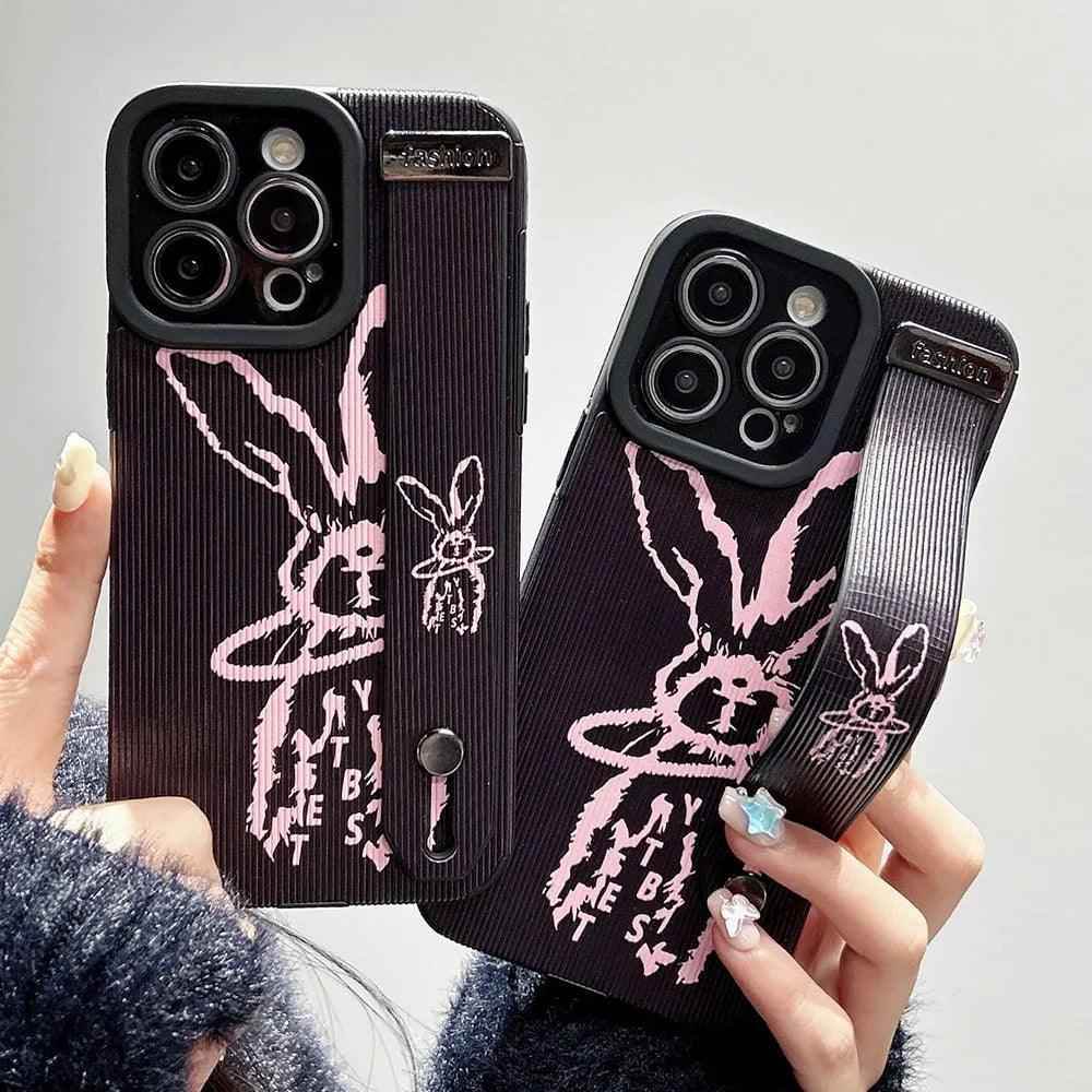 Graffiti Bunny Cute Phone Case For iPhone 15, 14, 11, 12, 13 Pro Max, and XR - WD115 Pattern - Touchy Style .