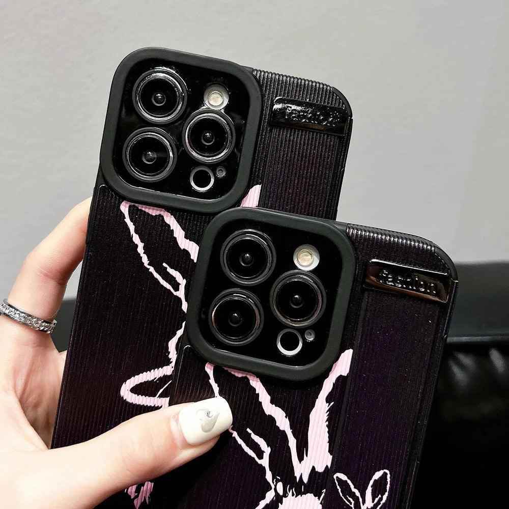 Graffiti Bunny Cute Phone Case For iPhone 15, 14, 11, 12, 13 Pro Max, and XR - WD115 Pattern - Touchy Style .