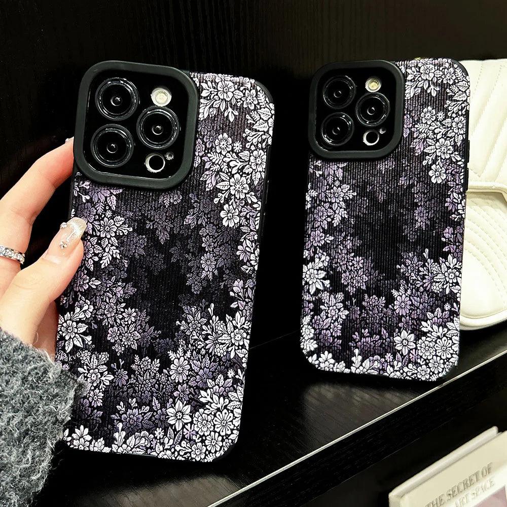 Gray Flowers Pattern - Cute Phone Case For iPhone 15, 14, 13, 12, 11 Pro Max, 7, 8 Plus X XS XR - Touchy Style .