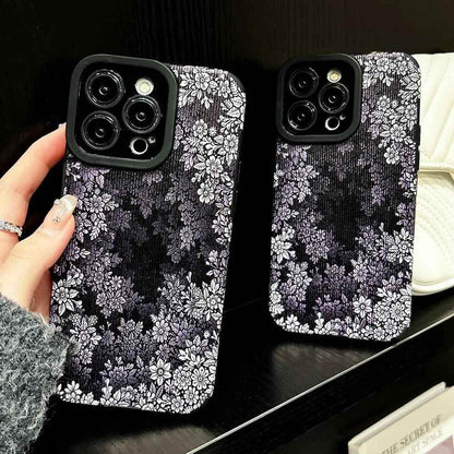 Gray Flowers Pattern - Cute Phone Case For iPhone 15, 14, 13, 12, 11 Pro Max, 7, 8 Plus X XS XR - Touchy Style