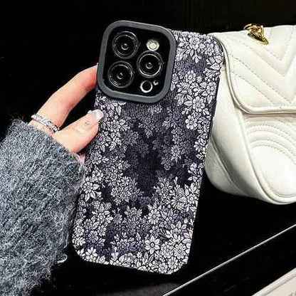 Gray Flowers Pattern - Cute Phone Case For iPhone 15, 14, 13, 12, 11 Pro Max, 7, 8 Plus X XS XR - Touchy Style
