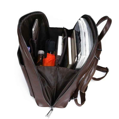 GV325 Cool Leather Fashion Casual Backpack - Large Capacity, Quality - Touchy Style