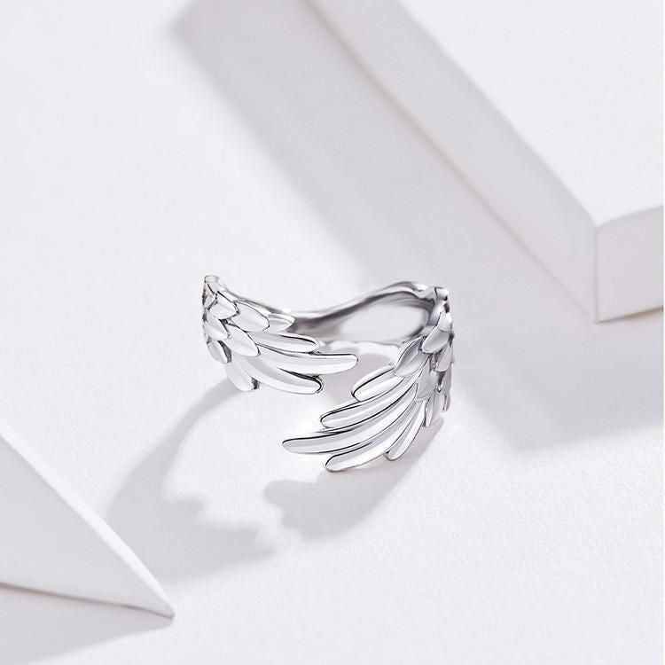 925 Sterling Silver Guardian Wings Rings Charm Jewelry - Touchy Style .