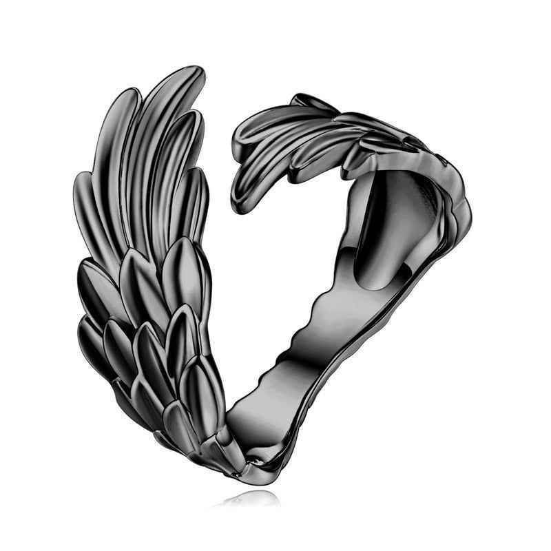 925 Sterling Silver Guardian Wings Rings Charm Jewelry - Touchy Style .