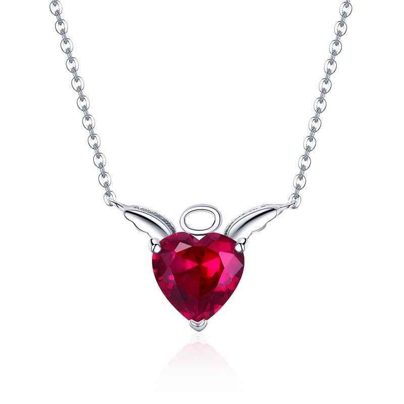GZ227 - 100% 925 Sterling Silver Little Devil Necklace Charm Jewelry in Red - Touchy Style