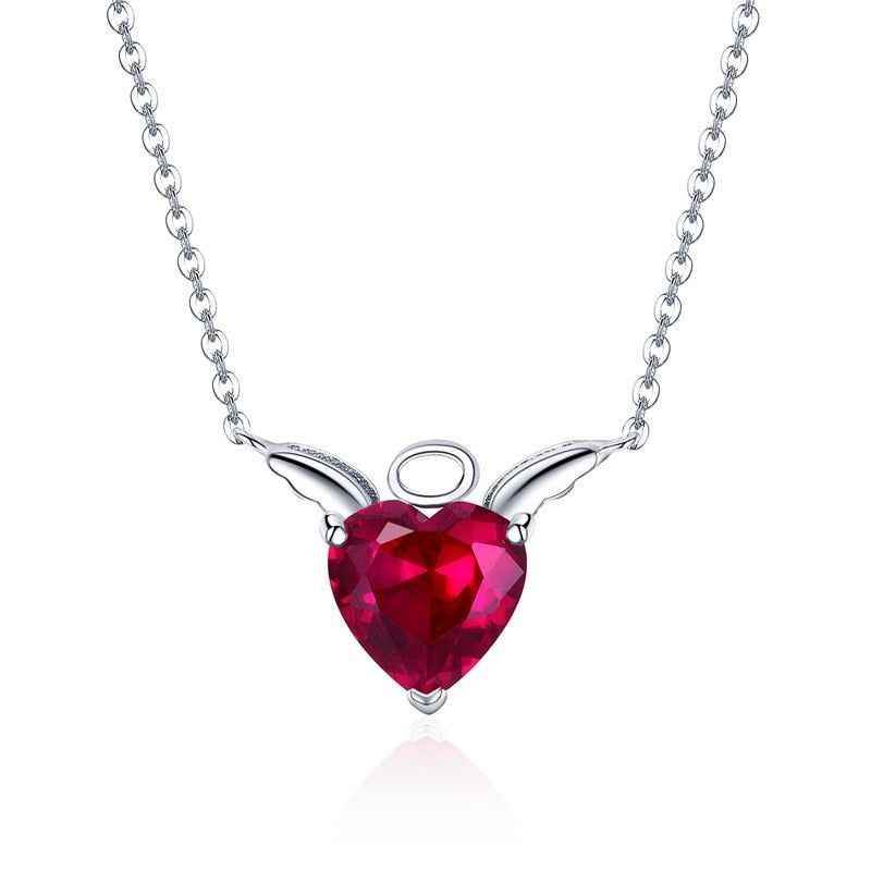 GZ227 - 100% 925 Sterling Silver Little Devil Necklace Charm Jewelry in Red - Touchy Style .