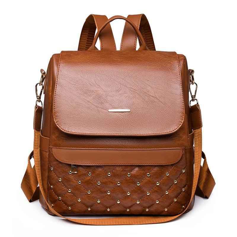GZ235 Fashion Soft Leather Cool Backpack for Teenage Girls School - Touchy Style