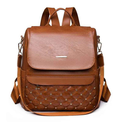 GZ235 Fashion Soft Leather Cool Backpack for Teenage Girls School - Touchy Style