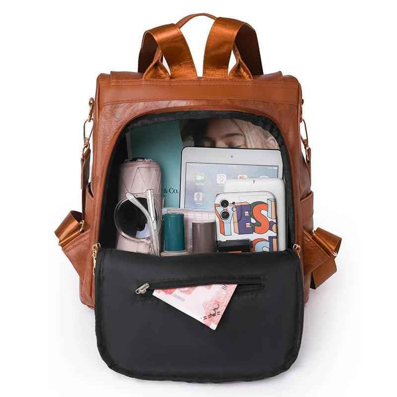 GZ235 Fashion Soft Leather Cool Backpack for Teenage Girls School - Touchy Style