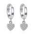 GZ243 - Solid 925 Sterling Silver Hearts Stars Dangle Earrings - Charm Jewelry - Touchy Style .