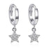 GZ243 - Solid 925 Sterling Silver Hearts Stars Dangle Earrings - Charm Jewelry - Touchy Style