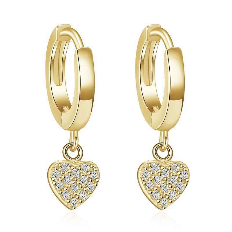 GZ243 - Solid 925 Sterling Silver Hearts Stars Dangle Earrings - Charm Jewelry - Touchy Style