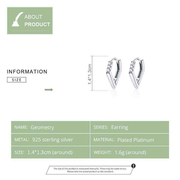 GZ249 - V Shape Hoop Earrings - 925 Sterling Silver Charm Jewelry - Touchy Style