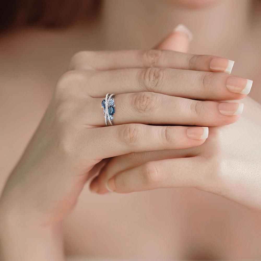 GZ258 - Shimmering Blue Spinel 925 Sterling Silver Ring - Charm Jewelry - Touchy Style