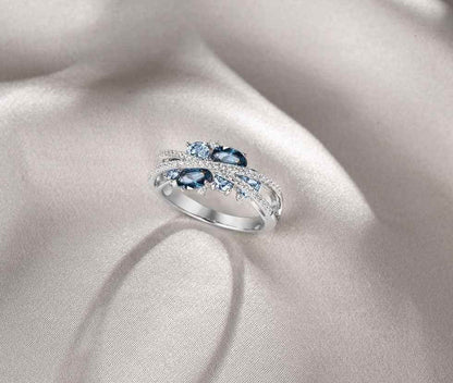 GZ258 - Shimmering Blue Spinel 925 Sterling Silver Ring - Charm Jewelry - Touchy Style