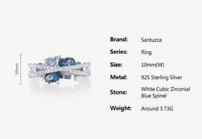 GZ258 - Shimmering Blue Spinel 925 Sterling Silver Ring - Charm Jewelry - Touchy Style