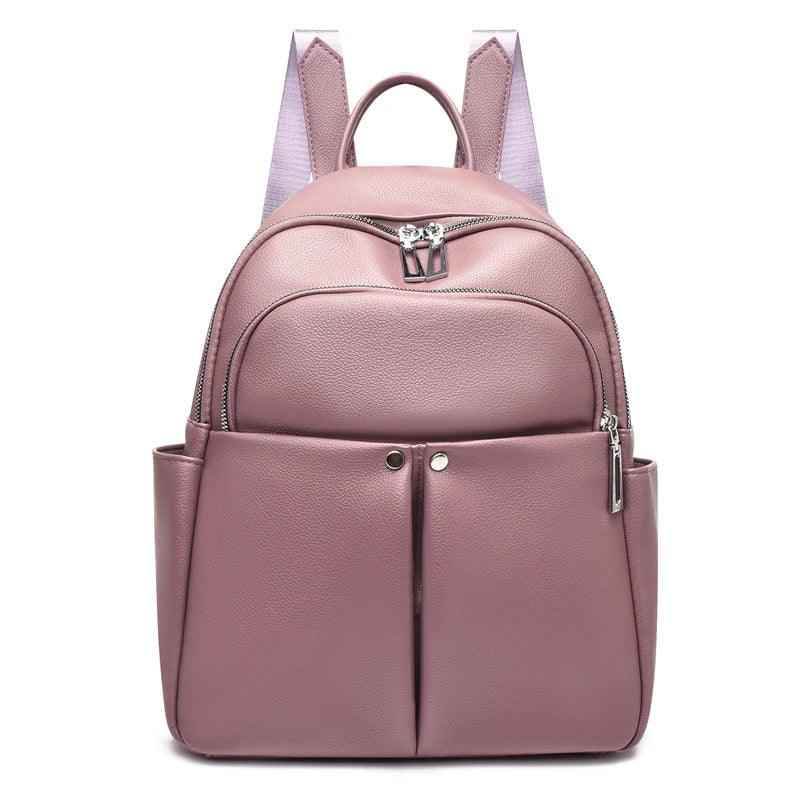 GZ259 Leather Cool Backpack - Soft Large Capacity School Bags for Teenage Girls - Touchy Style