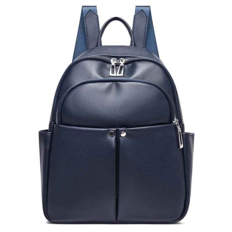 GZ259 Leather Cool Backpack - Soft Large Capacity School Bags for Teenage Girls - Touchy Style