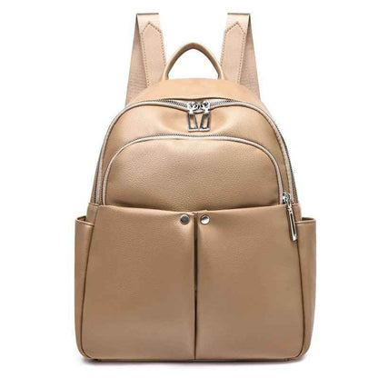 GZ259 Leather Cool Backpack - Soft Large Capacity School Bags for Teenage Girls - Touchy Style